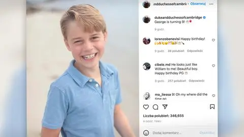 Książę George kończy 9 lat, urodzinowy portret zrobiła sama księżna Kate. "Wygląda jak jego tata"