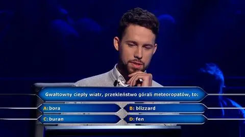 Pytanie z "Milionerów" o rodzaje wiatru