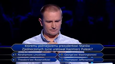 Któremu prezydentowi Stanów Zjednoczonych życie uratował Kazimierz Pułaski? Pytanie w "Milionerach"