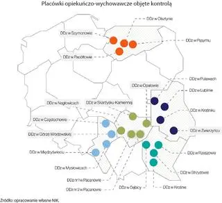 Placówki opiekuńczo-wychowawcze objęte kontrolą NIK