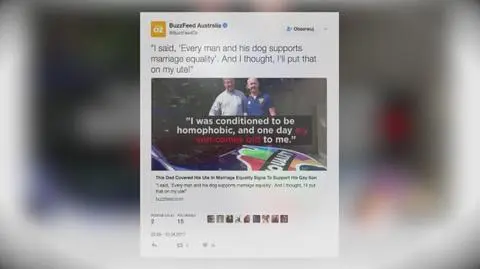 Ojciec wspiera swojego syna geja popierając małżeństwa homoseksualne