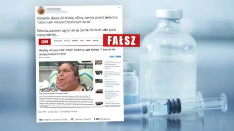 Ofiara COVID-19 obwinia niezaszczepionych? Bohaterka reality show i fałszywy przekaz