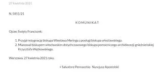 Komunikat Nuncjatury Apostolskiej