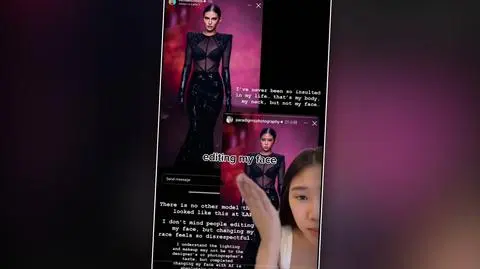 Twarz modelki Shereen Wu "wybielona" przez sztuczną inteligencję