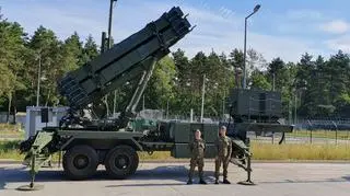 Wyrzutnia systemu Patriot na zgrupowaniu defiladowym w Wesołej