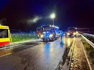 Pożar autobusu na trasie S7