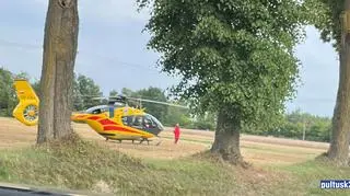 Wypadek na drodze 61 w okolicach Pułtuska