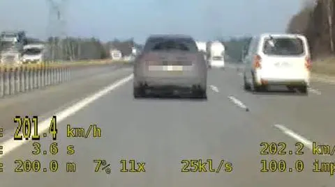 Prawie dwukrotnie przekroczył prędkość na autostradzie