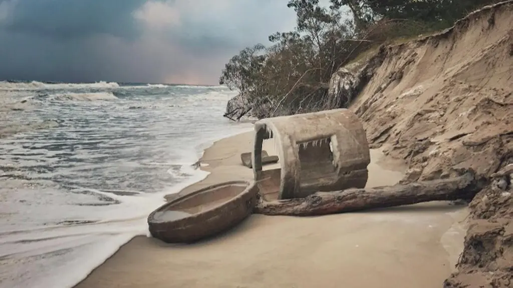 Tajemnicze wejście na plaży w Helu