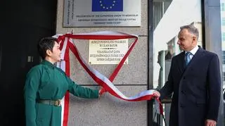 Andrzej Duda podczas otwarcia polskiej ambasady w Ułan Batorze