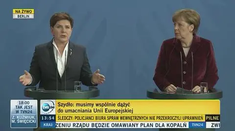 Szydło i Merkel: będziemy rozmawiać  o sprawach Polaków w Niemczech
