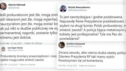 "Zmiana zawodu albo wierna służba władzy politycznej. Zdaniem prezydenta taki mamy wybór"