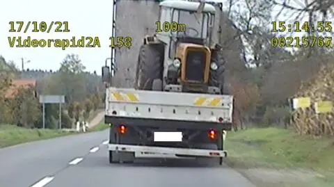 Jechał ciężarówką, przewoził ciągnik. Miał 3,5 promila