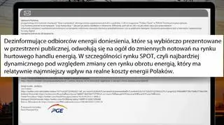 Odpowiedź Biura Prasowego PGE 