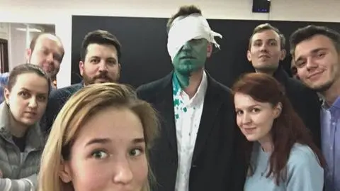 Nawalny oblany zielonką