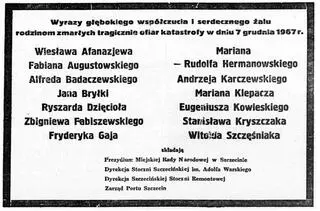 8 grudnia w "Kurierze Szczecińskim" ukazał się nekrolog