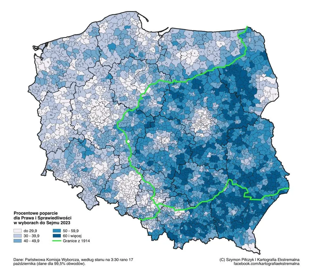 Mapa poparcia PiS