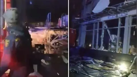 Atak rakietowy na cywilny obiekt w Charkowie. Zełenski pokazał nagranie