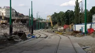 Za Rondem Kaponiera tramwaje lekko skręcą w lewo