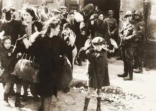 Powstanie w getcie warszawskim - Fotografia z Raportu Jürgena Stroopa do Heinricha Himmlera z maja 1943