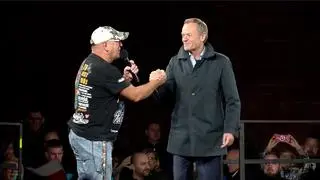 Jerzy Owsiak i Donald Tusk