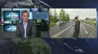 Reporter TVN24 przybijał piątki biegaczom