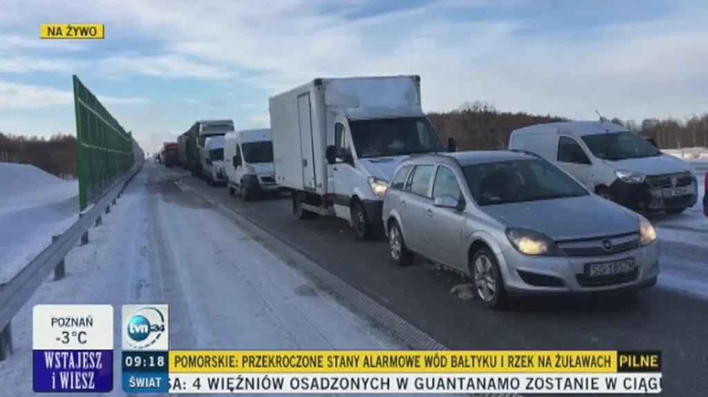 Zablokowana autostrada A1