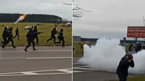 Rozpędzanie uczestników protestu w Mińsku