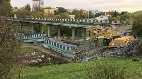 Zawalony wiadukt w Koszalinie