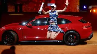 Following her seventh career title, Iga Świątek received a red Porsche Taycan car