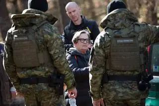 Agnieszka Holland na planie filmu "Zielona granica"