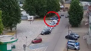 Nagle dodał gazu i wjechał na trawnik 