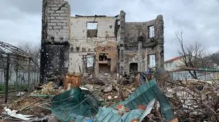 Zniszczony dom Mychajła Prudnyka 