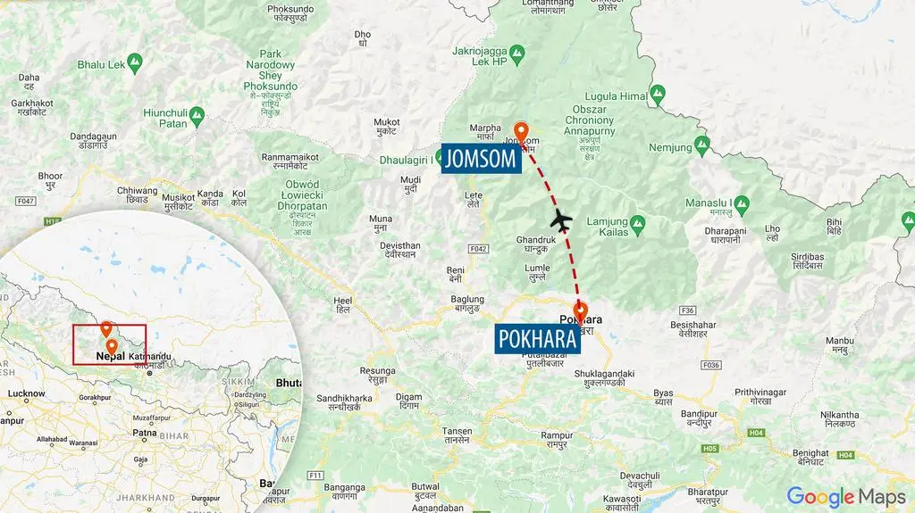 Samolot leciał z Pokhary do Jomsom