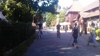 Rowerzyści na ścieżce w Sopocie