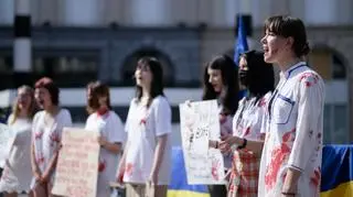 Bruksela. Protest przeciwko gwałtom dokonywanym na Ukrainkach