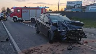 Wypadek na drodze krajowej 71 w Aleksandrowie Łódzkim