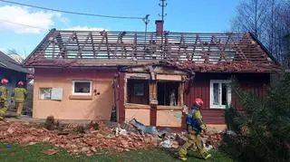 Wybuch gazu w domu w Oparówce