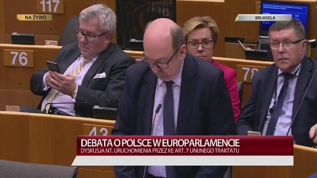 Ryszard Legutko w czasie debaty w Parlamencie Europejskim
