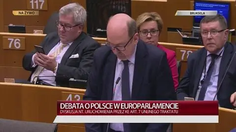 Ryszard Legutko w czasie debaty w Parlamencie Europejskim