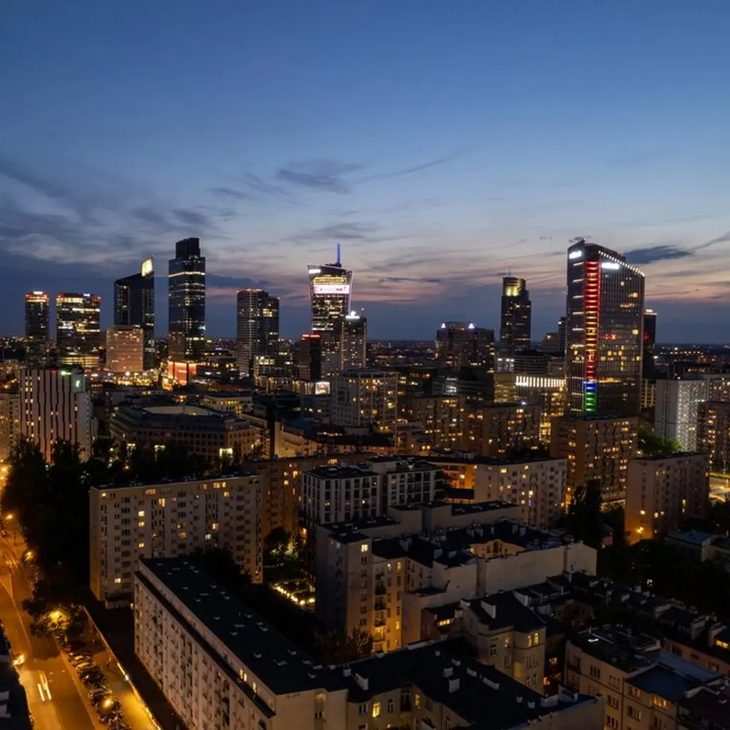 Warszawa nocą
