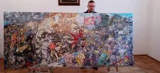 Tomasz Balicki mówi, że obraz ma być niedługo osadzony w ramie 