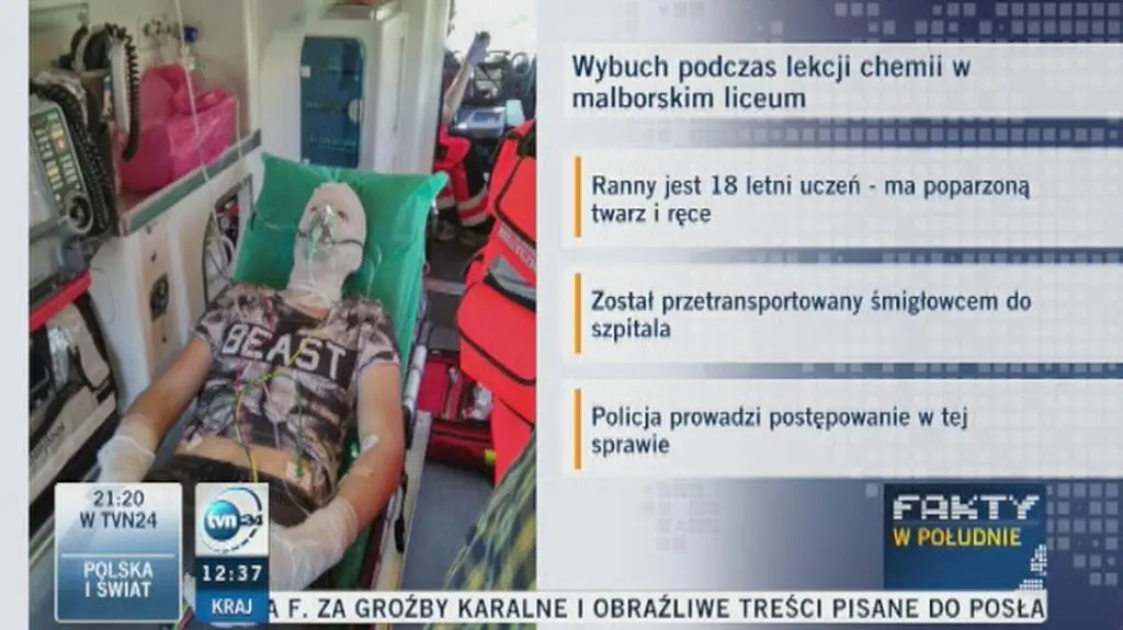 Eksplozja na lekcji chemii