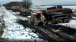 Spalone cysterny i ukraińscy żołnierze (7 marca 2022 r.)