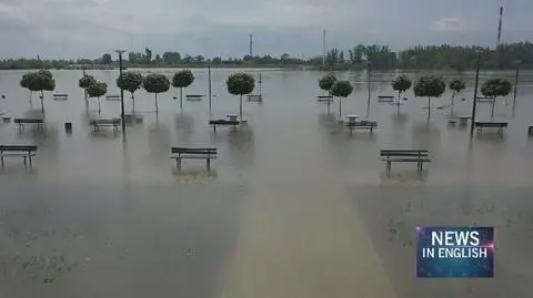 Warsaw. Street and property flooded after heavy downpour