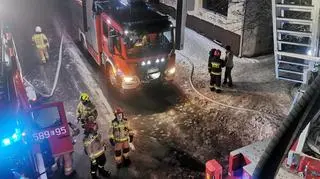 Pożar drewnianego budynku w Zgierzu