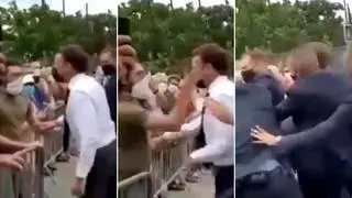 Emmanuel Macron został spoliczkowany