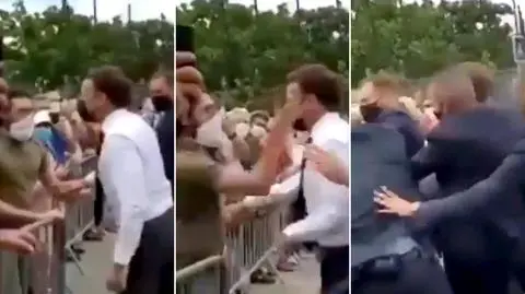 Krzyknął: "niech żyje rewolucja" i rzucił jajkiem w Macrona. Został zatrzymany