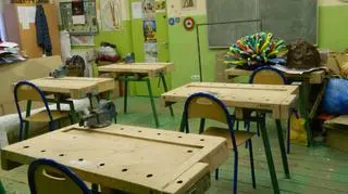 W tej sali mieści sie warsztat, z którego korzystają uczniowie Szkoły Przyspodabiającej do Pracy