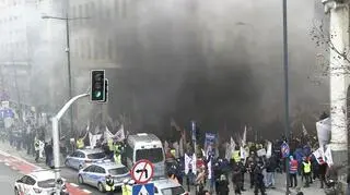 Protest górników w Warszawie